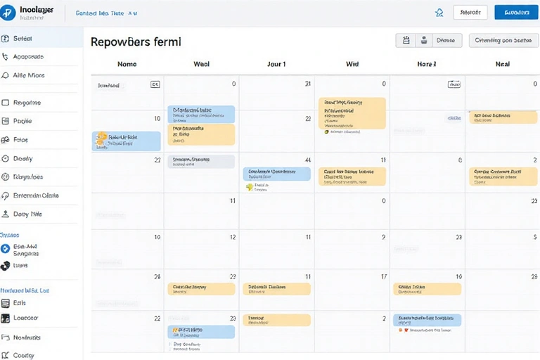 Calendar with course dates marked