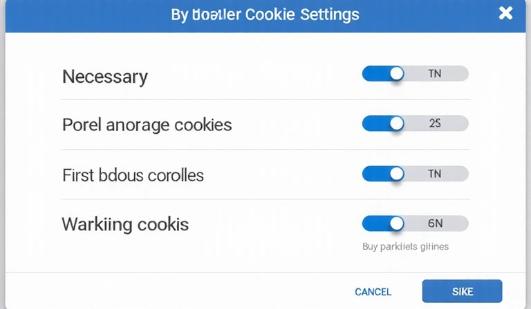 Cookie settings illustration showing browser controls