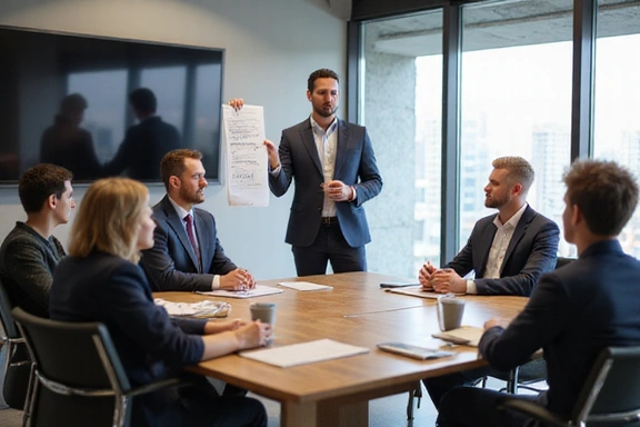 Entrepreneur pitching to investors