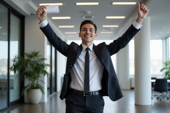 Graduate celebrating career achievement